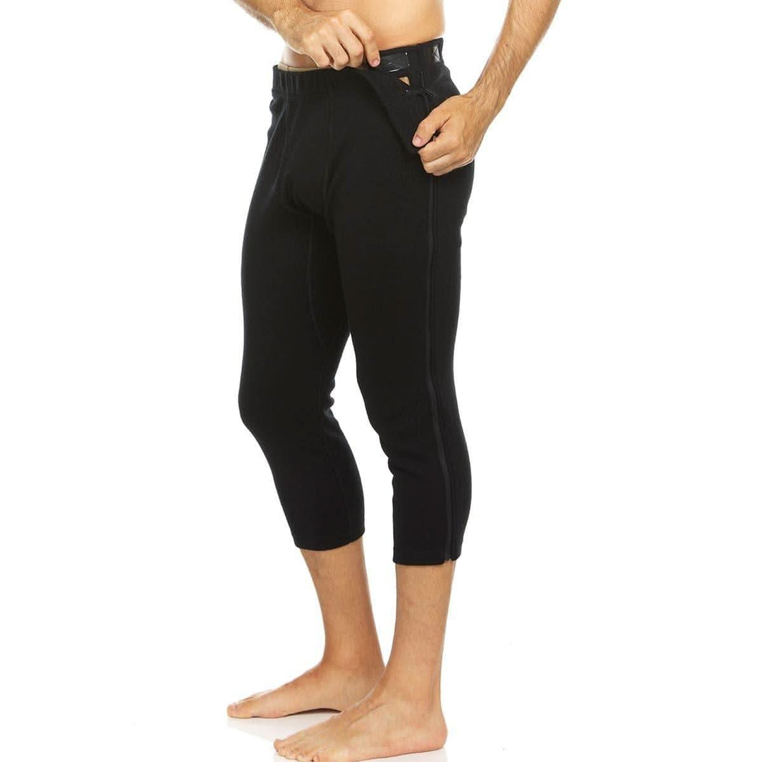 mens 100% merino wool zip off 3/4th bottoms velcro sides