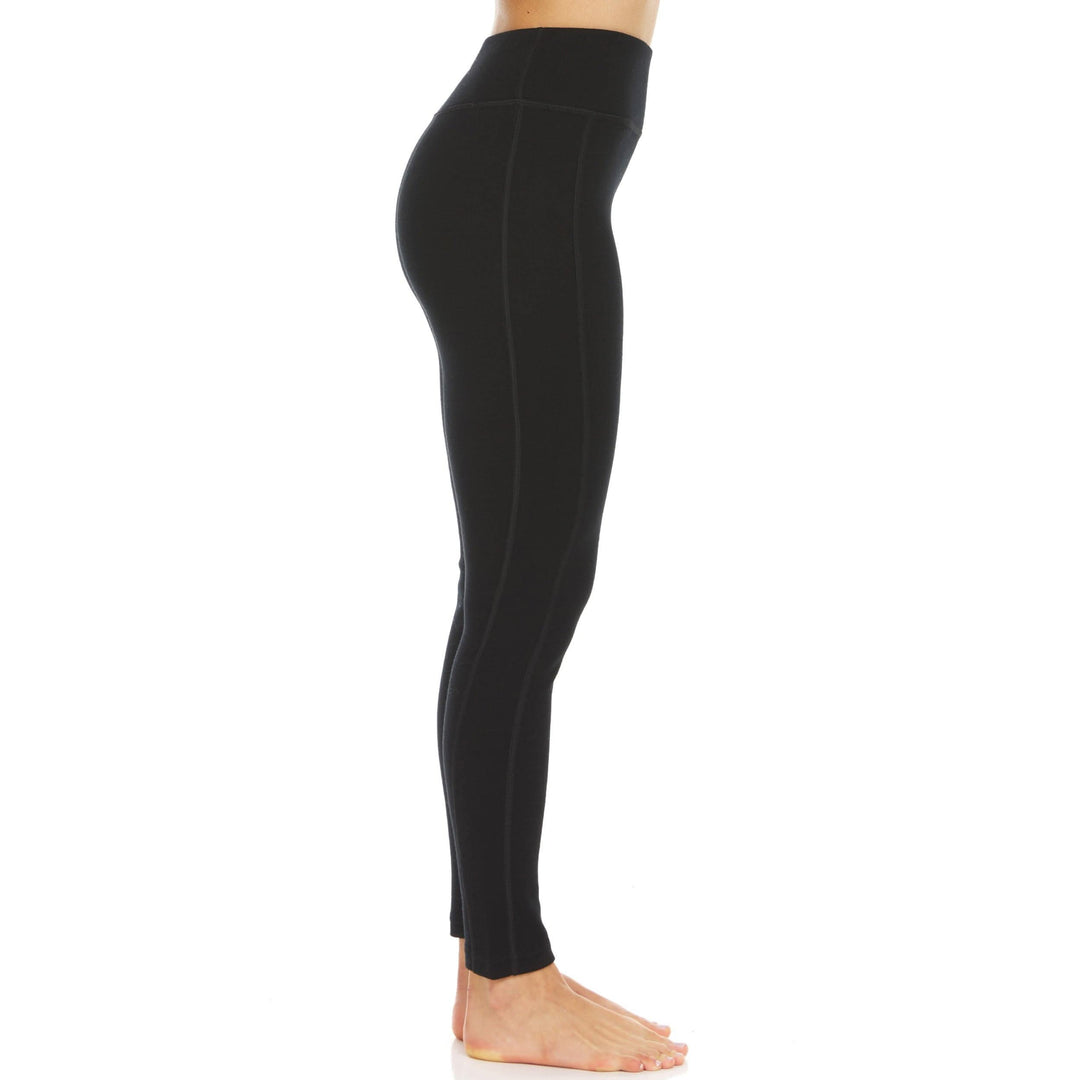 womens black expedition weight leggings side profile