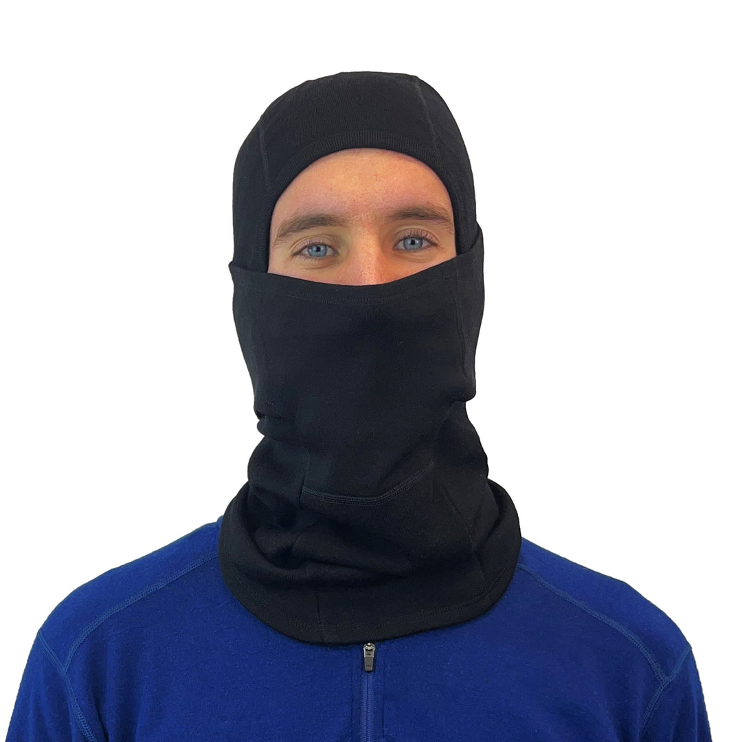 Brushed wool fleece balaclava