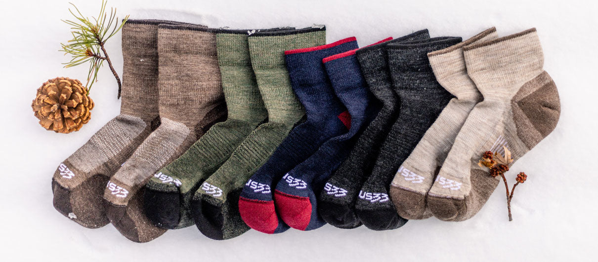 Heavyweight lightweight microweight ankle Over the calf wool socks made in new hampshire minus33 comfortable durable boot socks hunting hiking