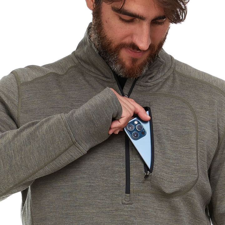 Minus33 Merino Wool Clothing Wilderness Expedition Men's Wool 1/4 Zip