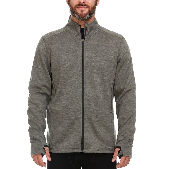 Minus33 Merino Wool Clothing Wilderness Expedition Men's Wool Full Zip.  Our Wilderness Full Zip is so versatile, you'll find yourself reaching for it no matter where you're headed. #color_granite-green