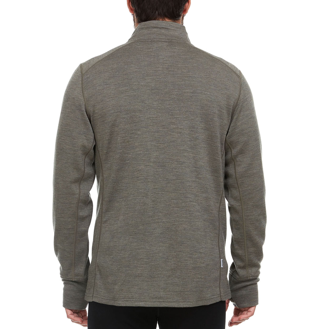 Minus33 Merino Wool Clothing Wilderness Expedition Men's Wool Full Zip#color_granite-green