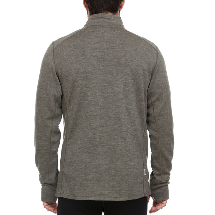Minus33 Merino Wool Clothing Wilderness Expedition Men's Wool Full Zip#color_granite-green