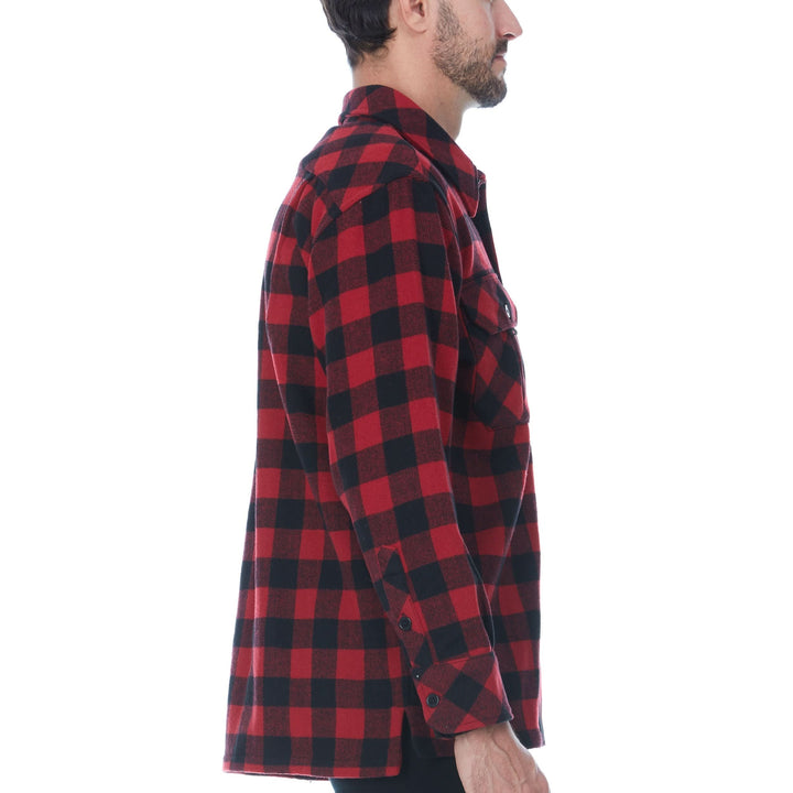 sportsman wool guide shirt jacket shacket plaid woolen hunting jacket shirt-jak #color_red-plaid
