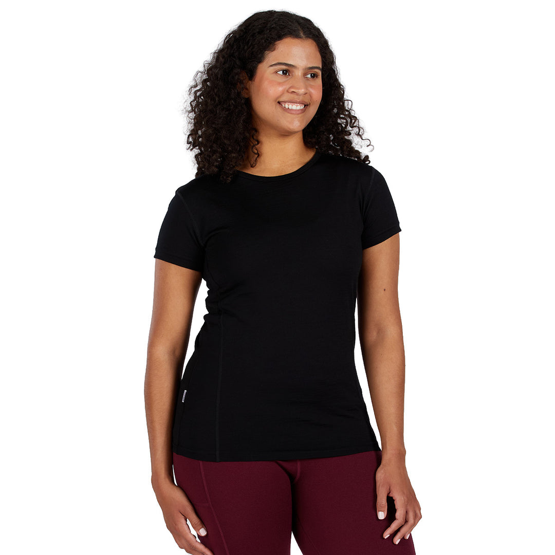 lightweight merino wool shirt for women. #color_black