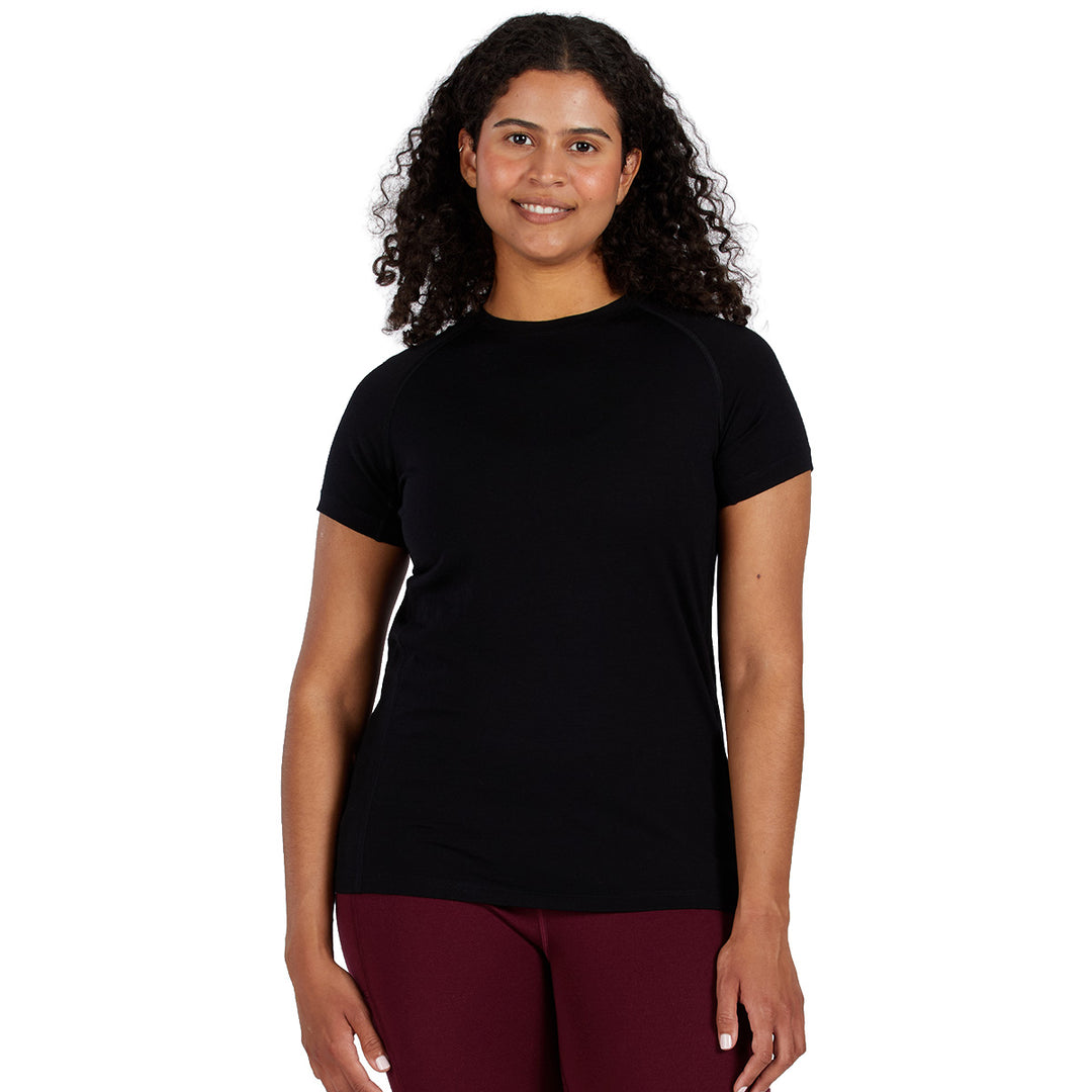 best merino wool shirt for women. Lightweight summer breathable shirt. #color_black