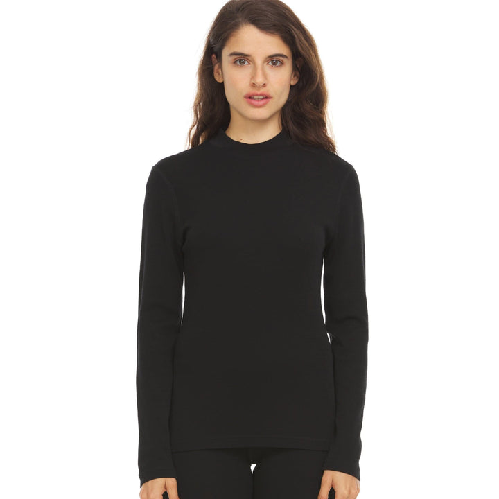 Women's mock neck women's merino wool mock neck soft wool mock neck sweater #color_black