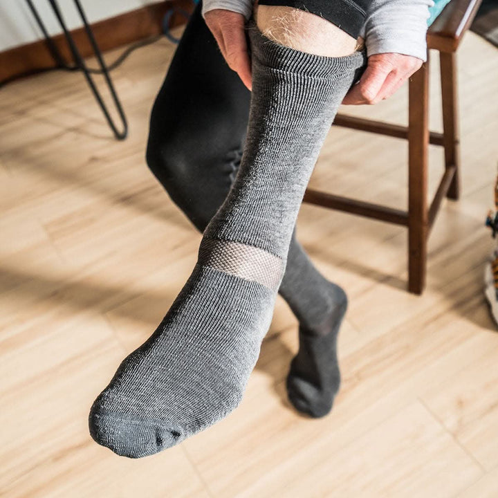 Minus33 Merino Wool Ski and Snowboard Over the Calf Socks -#color_gray
 Lightweight