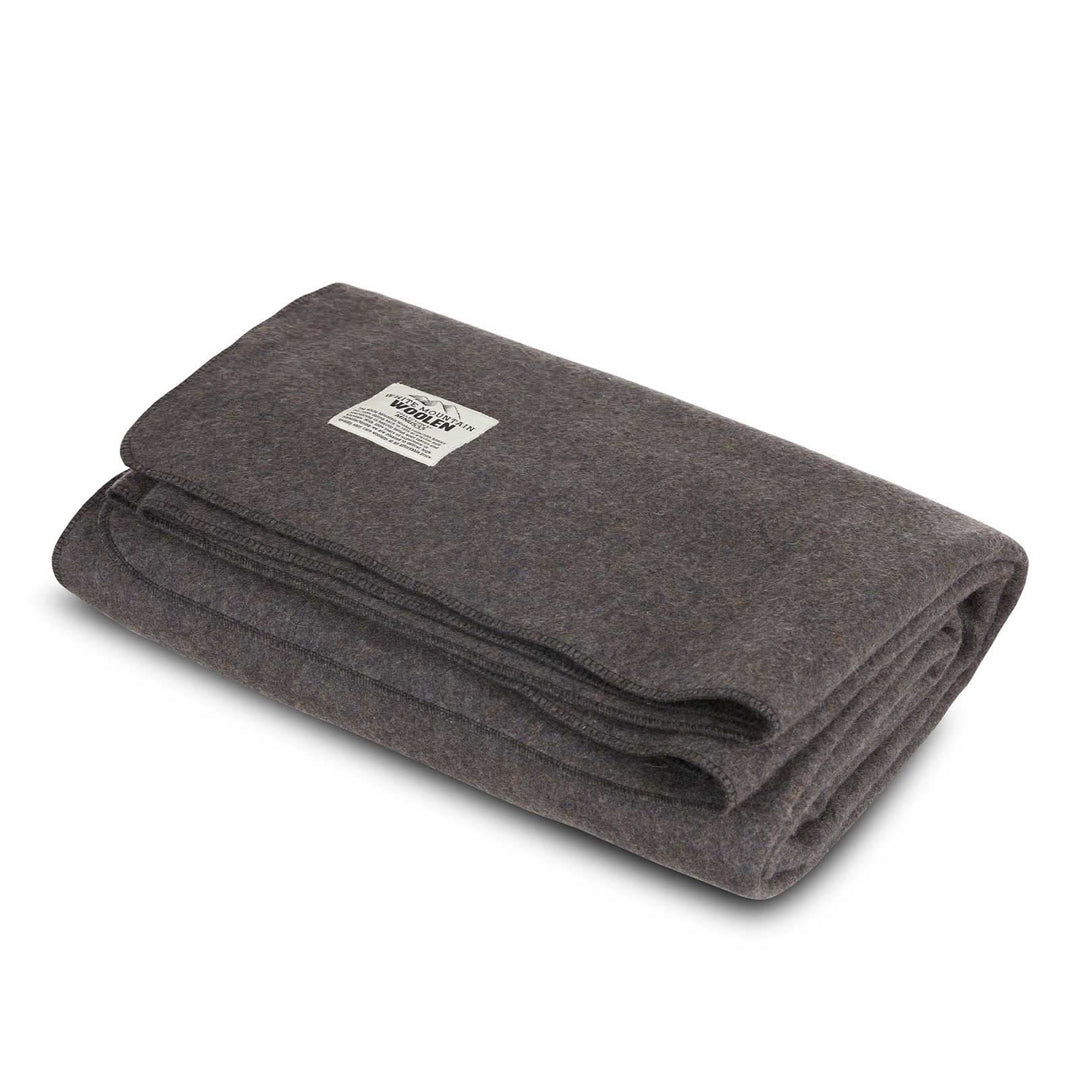 King sized recycled wool blanket. Color Charcoal Gray Dark Gray 