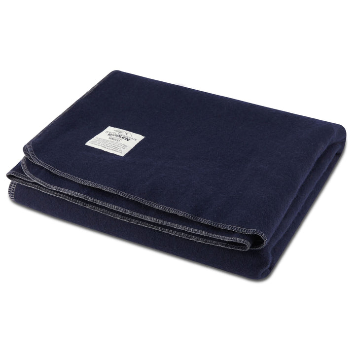 King sized recycled wool blanket. Color Navy Blue Dark Blue 