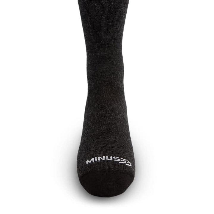 Lightweight over the calf merino wool socks. Made in USA. All season #color_black