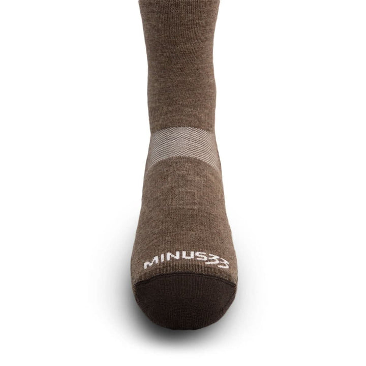 Lightweight over the calf merino wool socks. Made in USA. All season #color_coffee