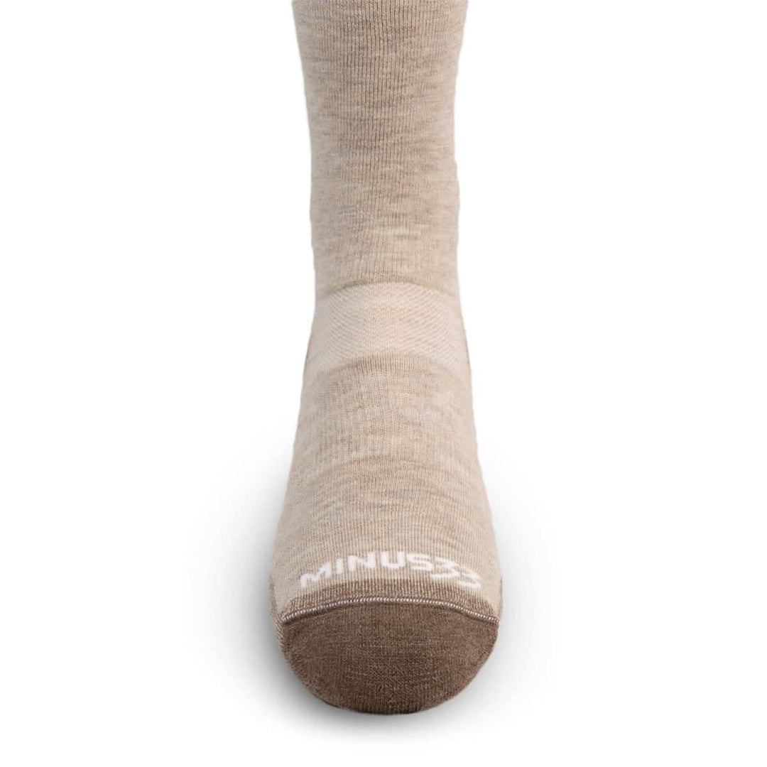 Lightweight over the calf merino wool socks. Made in USA. All season #color_oatmeal