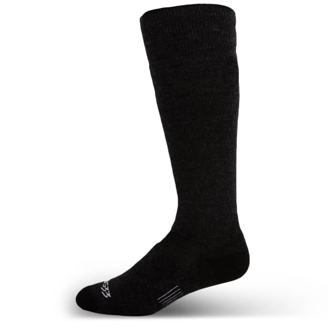 Lightweight over the calf merino wool socks. Made in USA. All season #color_black
