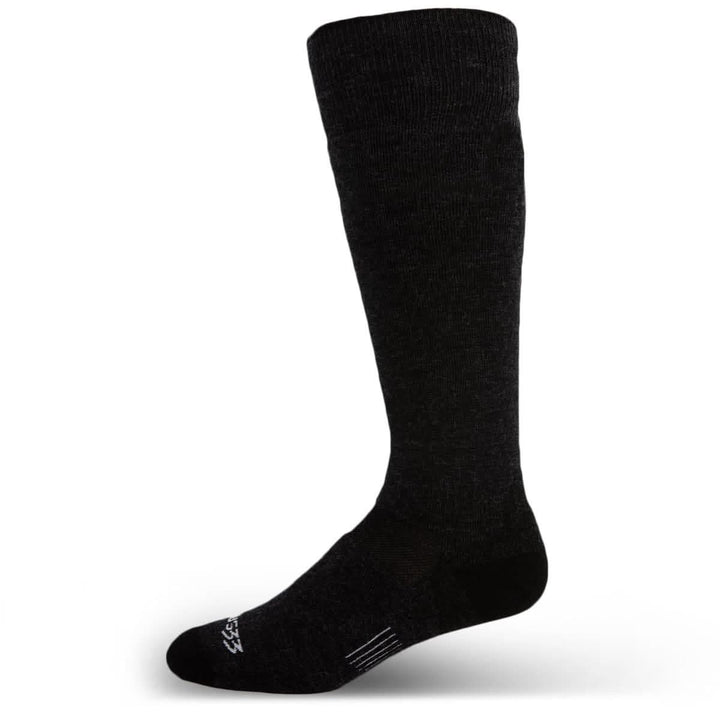 Lightweight over the calf merino wool socks. Made in USA. All season #color_black