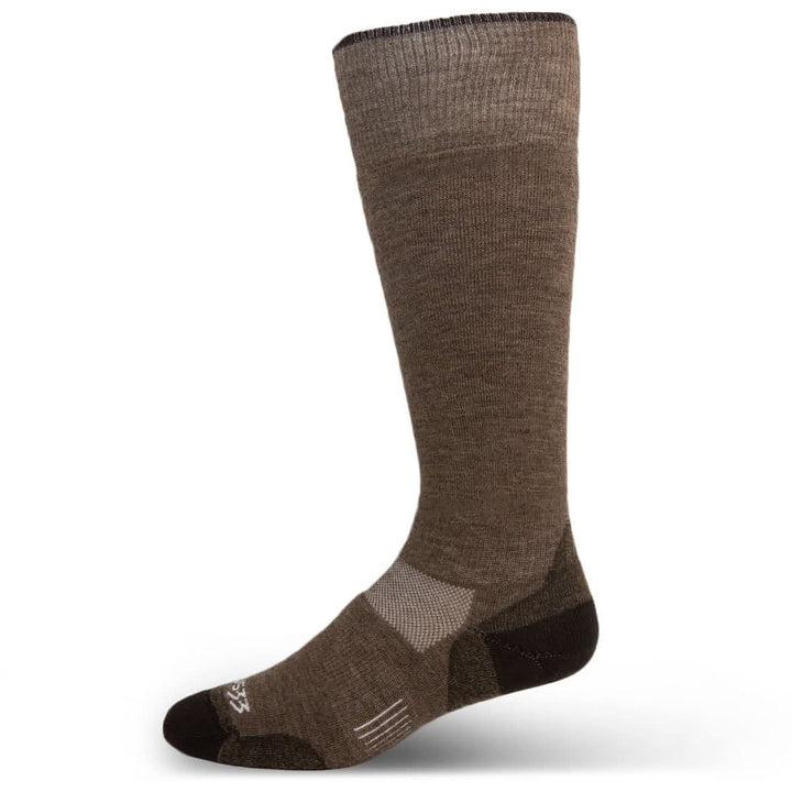 Lightweight over the calf merino wool socks. Made in USA. All season #color_coffee