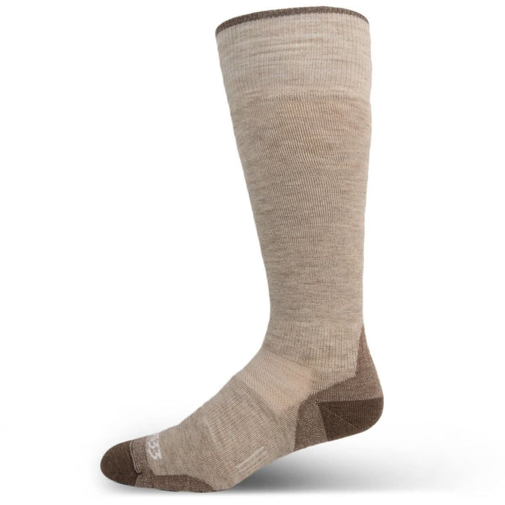 Lightweight over the calf merino wool socks. Made in USA. All season #color_oatmeal