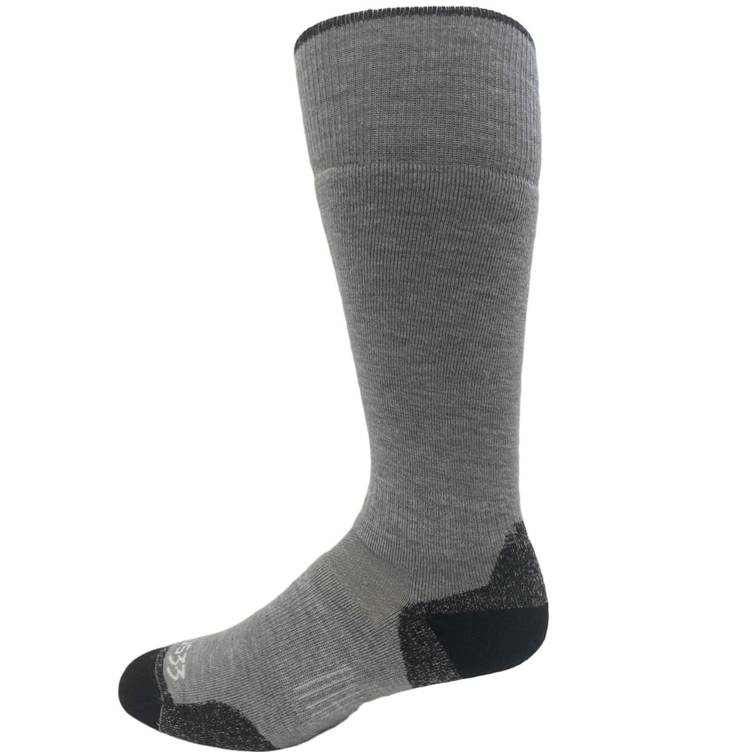 Lightweight over the calf merino wool socks. Made in USA. All season #color_ash-gray