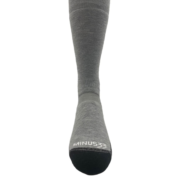 Lightweight over the calf merino wool socks. Made in USA. All season #color_ash-gray