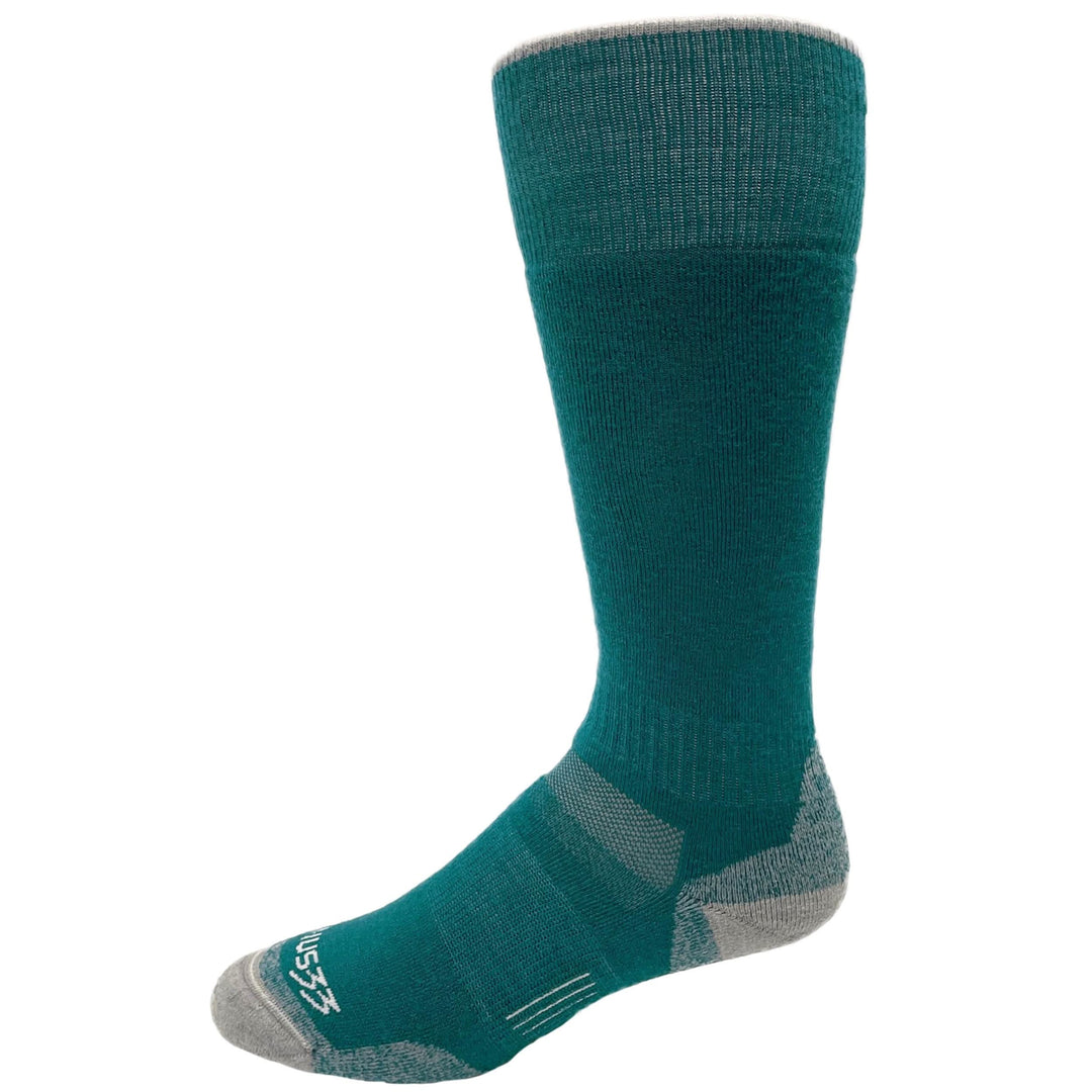 Lightweight over the calf merino wool socks. Made in USA. All season #color_teal-green