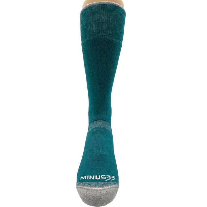 Lightweight over the calf merino wool socks. Made in USA. All season #color_teal-green