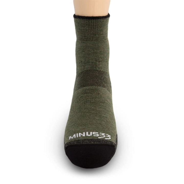 best Lightweight Merino Wool socks all season hiking mini crew socks Minus33 Mountain Heritage #color_olive-drab