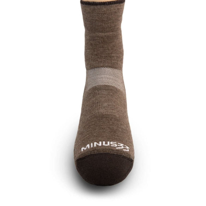 best Lightweight Merino Wool socks all season hiking mini crew socks Minus33 Mountain Heritage #color_coffee
