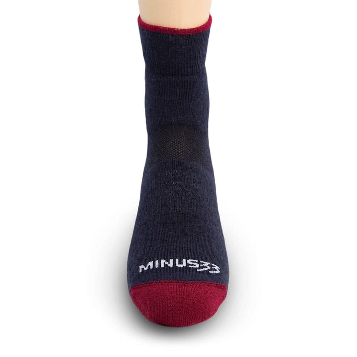 best Lightweight Merino Wool socks all season hiking mini crew socks Minus33 Mountain Heritage #color_patriot