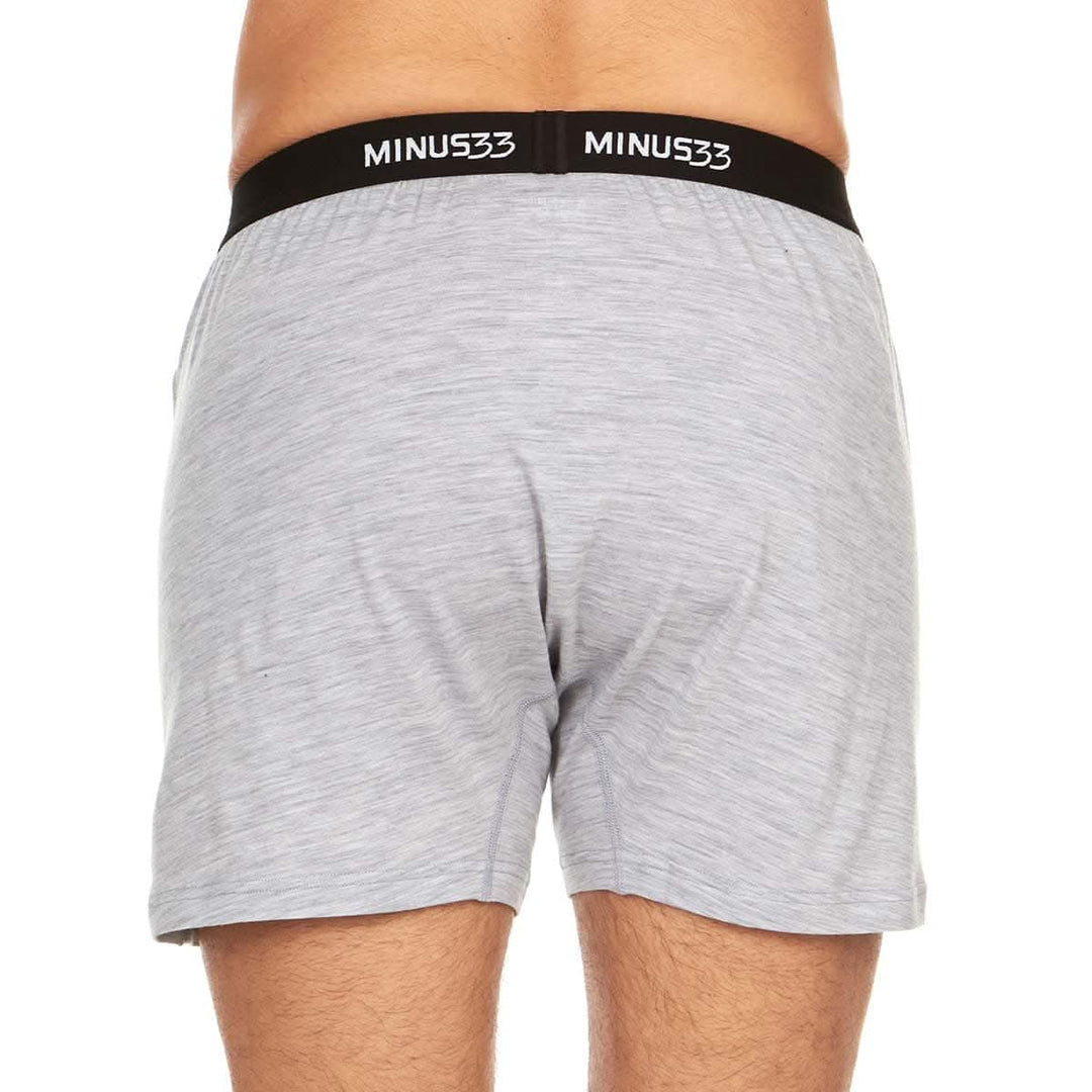 Minus33 Merino Wool Clothing Woolverino Men's Micro Weight Wool Boxer Shorts#color_ash-gray