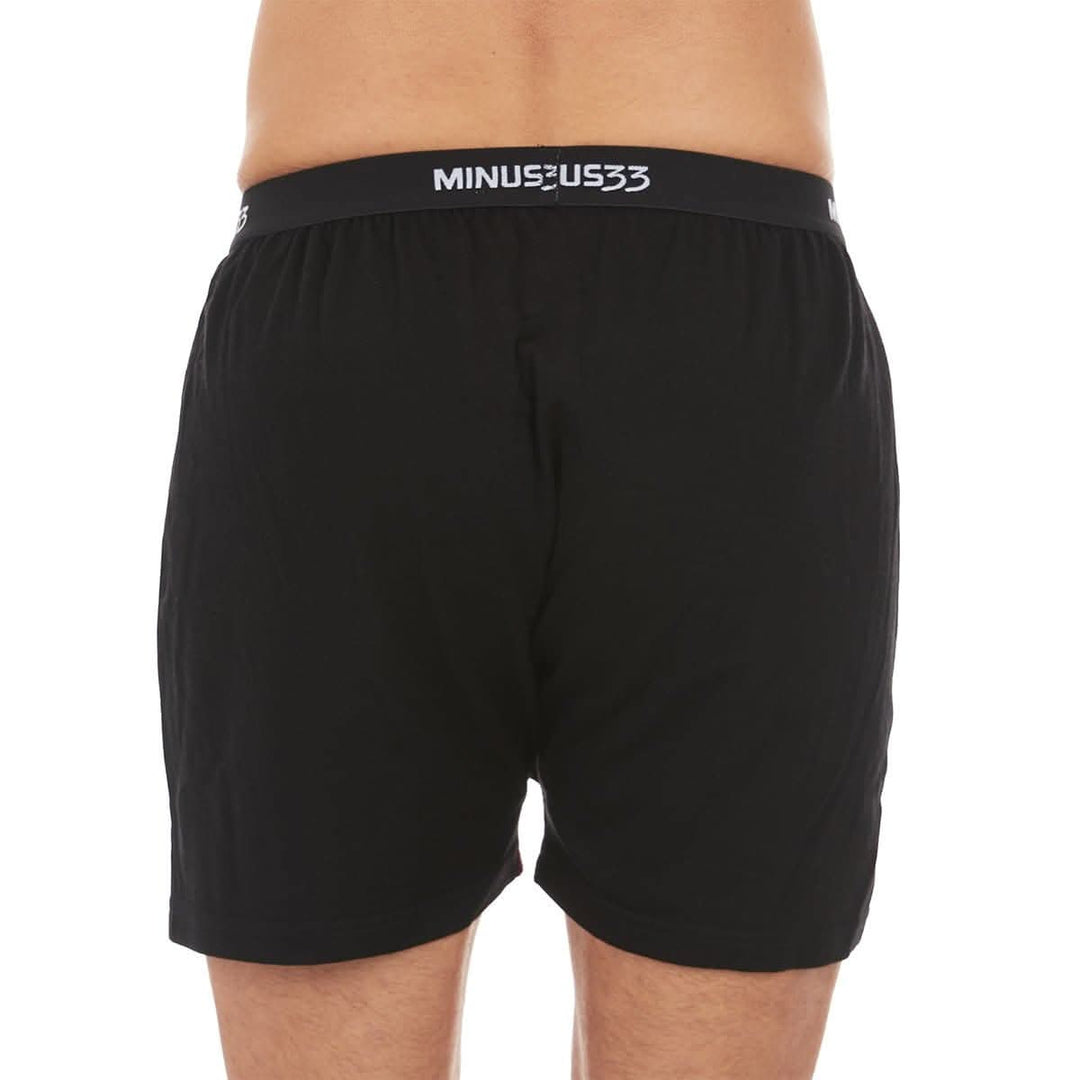 Minus33 Merino Wool Clothing Woolverino Men's Micro Weight Wool Boxer Shorts#color_black