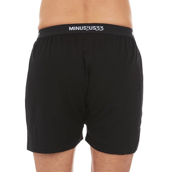 Minus33 Merino Wool Clothing Woolverino Men's Micro Weight Wool Boxer Shorts#color_black