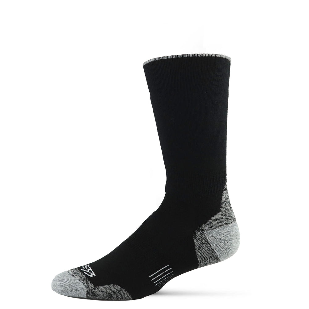 Midweight hunting boot socks. Winter hiking midweight wool socks #color_black