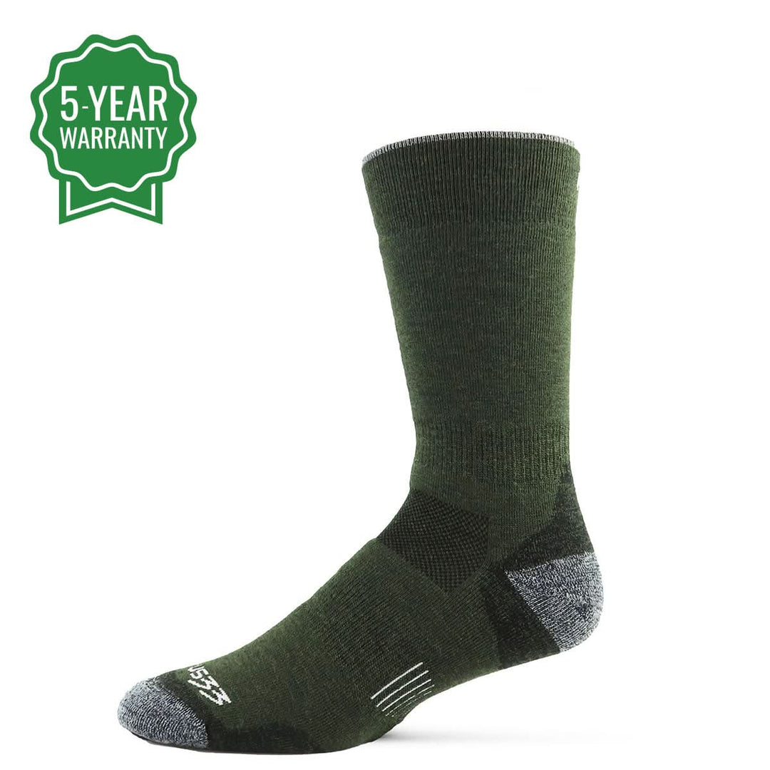 Midweight hunting boot socks. Winter hiking wool sock midweight #color_ivy