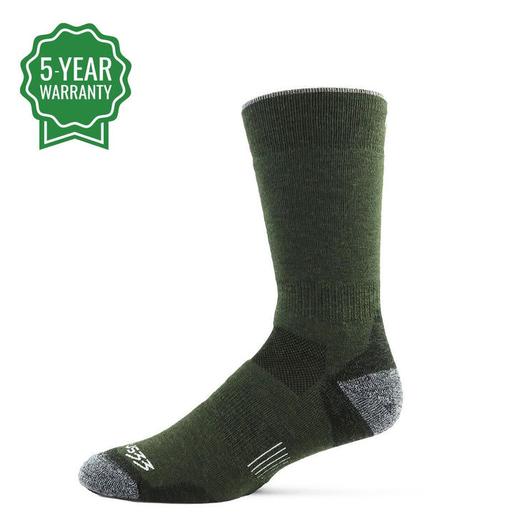 Midweight hunting boot socks. Winter hiking wool sock midweight #color_ivy