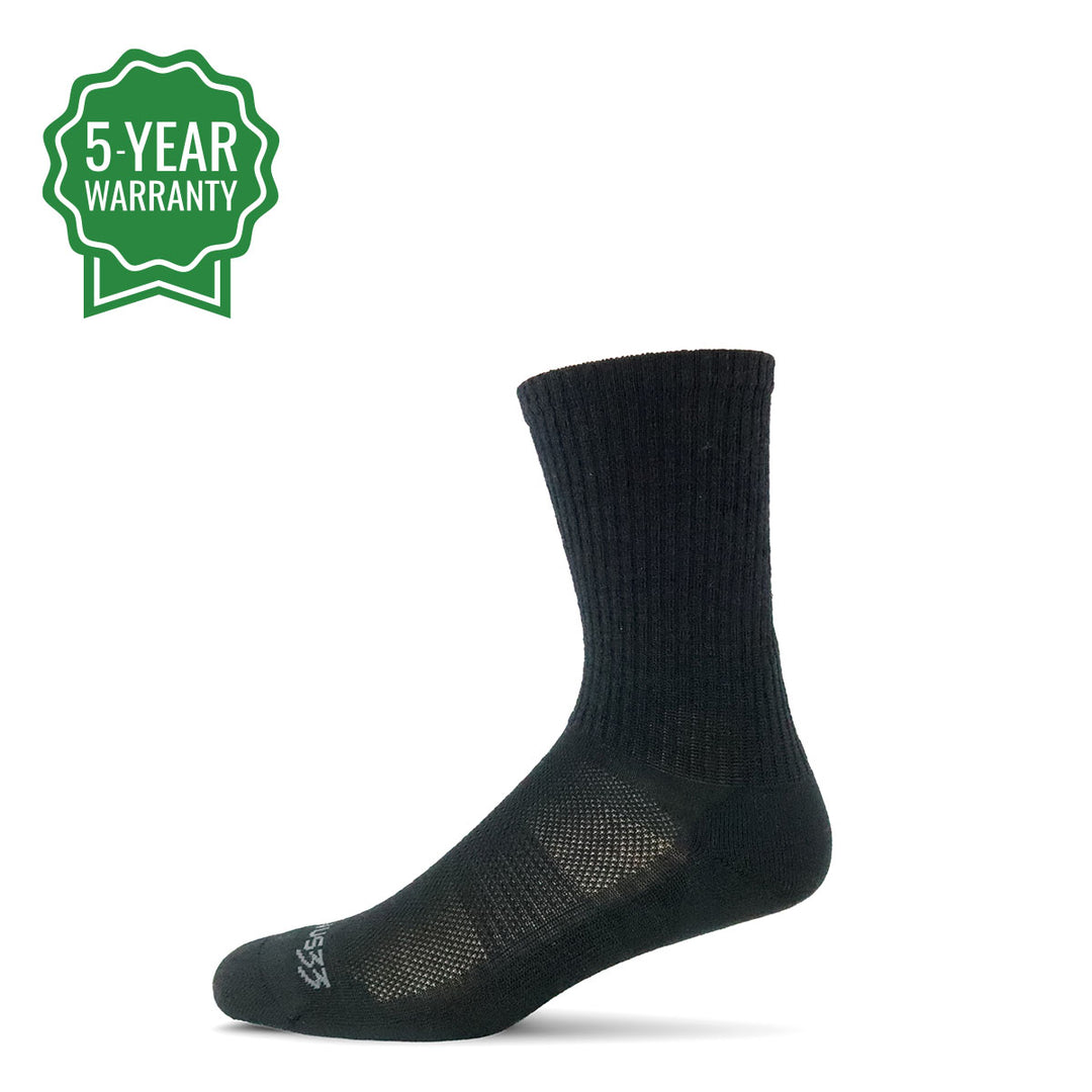 Black merino wool  sock on a white background the best dress socks for men
