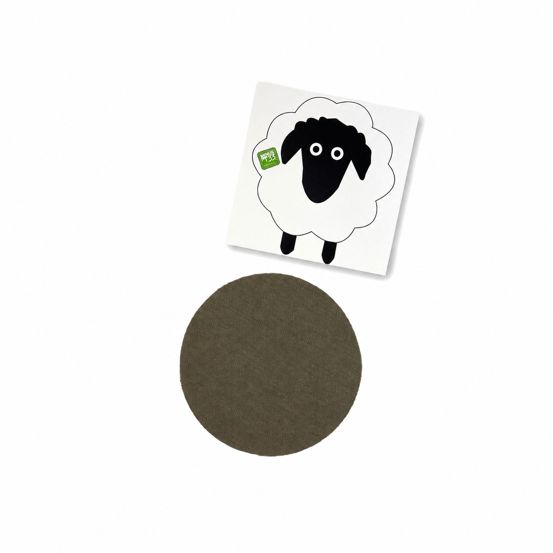 Merino wool clothing patch repair kit, set of repair patches shown flat on a white background #color_tan-499
