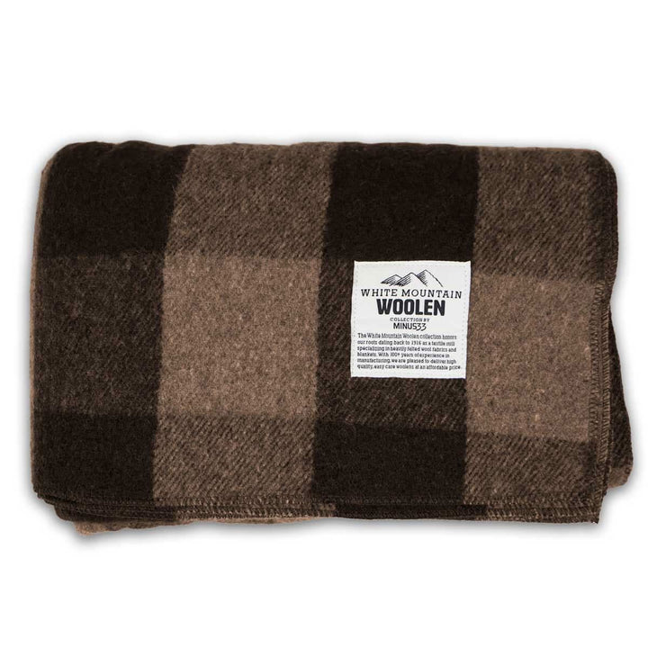 Minus33 Merino Wool Clothing White Mountain Woolen Camp Blanket#color_brown-and-tan-plaid