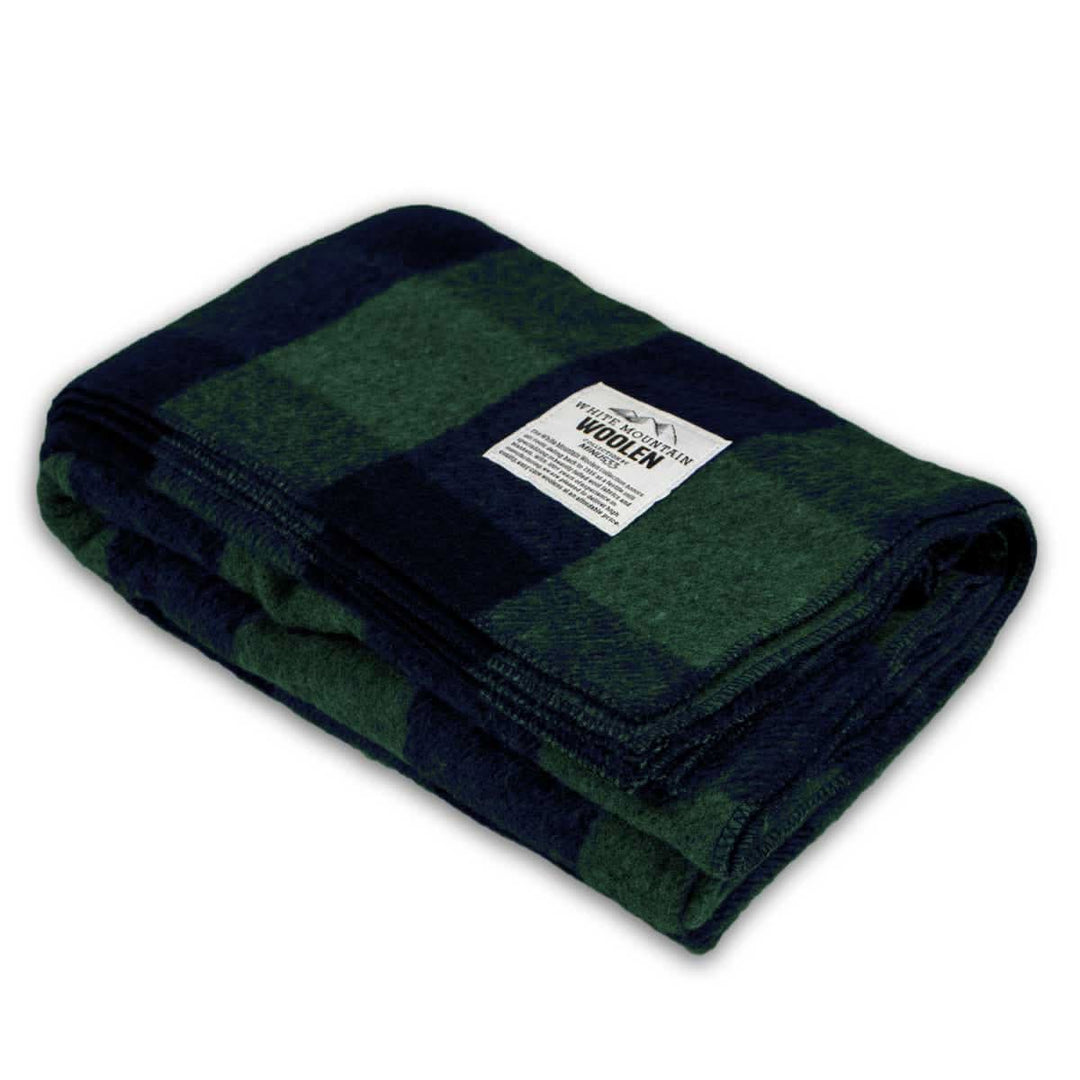 Minus33 Merino Wool Clothing White Mountain Woolen Camp Blanket#color_green-and-blue-plaid