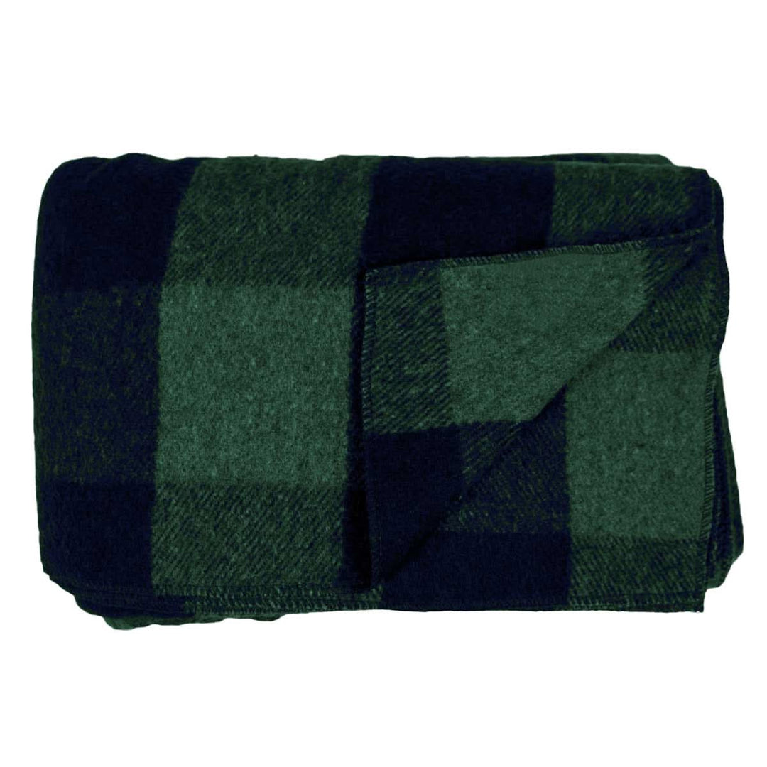 Minus33 Merino Wool Clothing White Mountain Woolen Camp Blanket#color_green-and-blue-plaid