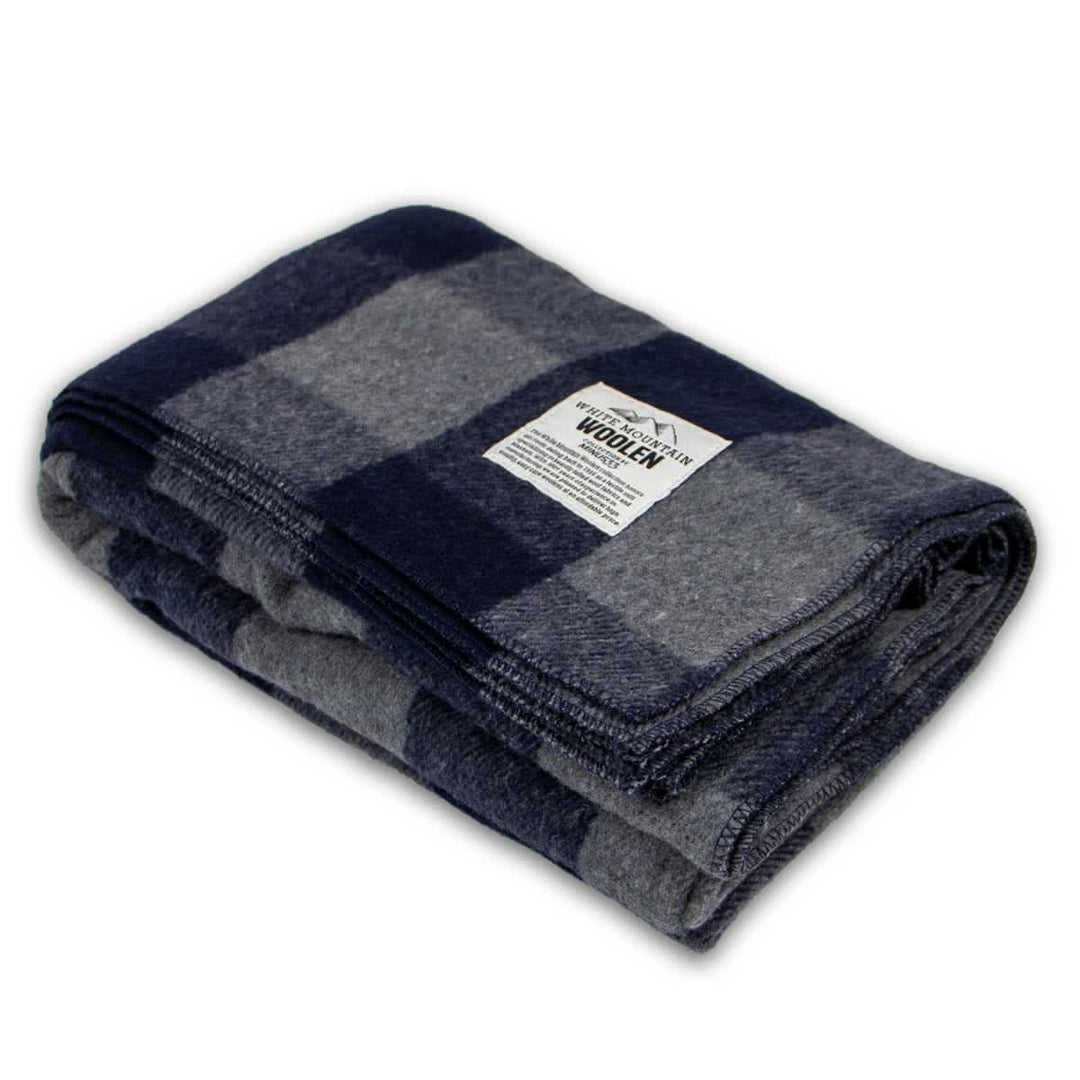 Minus33 Merino Wool Clothing White Mountain Woolen Camp Blanket#color_gray-and-blue-plaid
