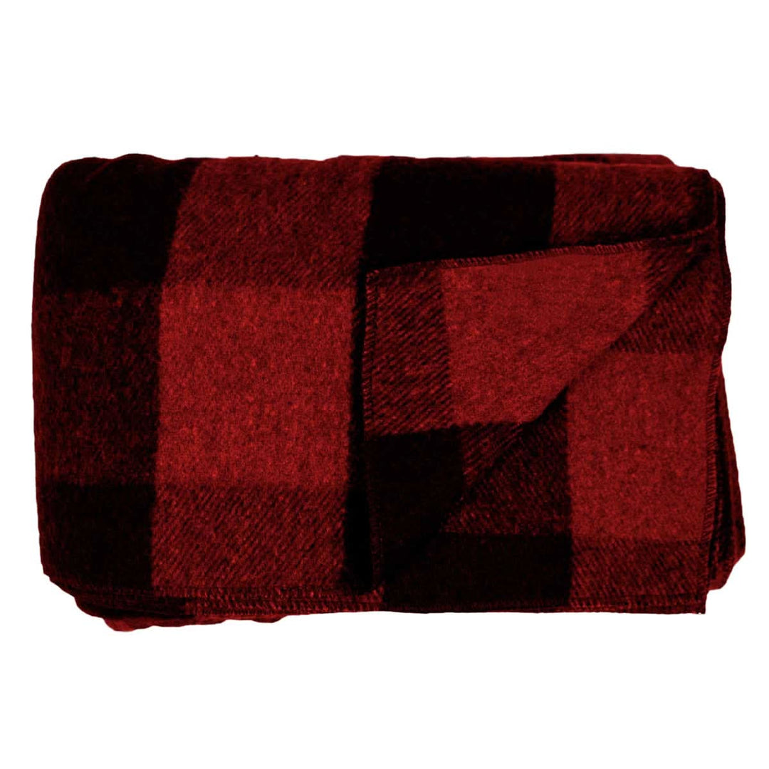 Minus33 Merino Wool Clothing White Mountain Woolen Camp Blanket#color_red-and-black-plaid