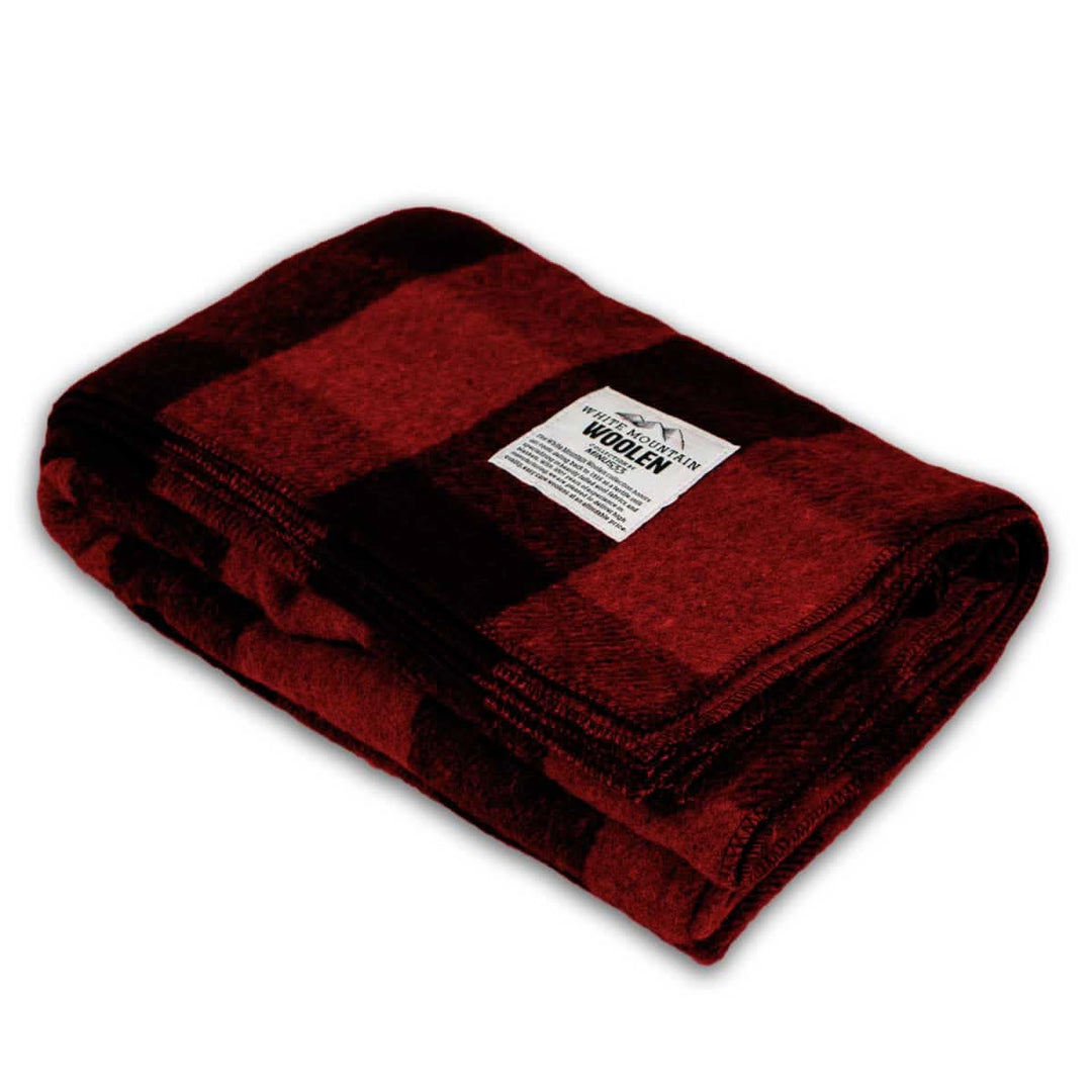 Minus33 Merino Wool Clothing White Mountain Woolen Camp Blanket#color_red-and-black-plaid