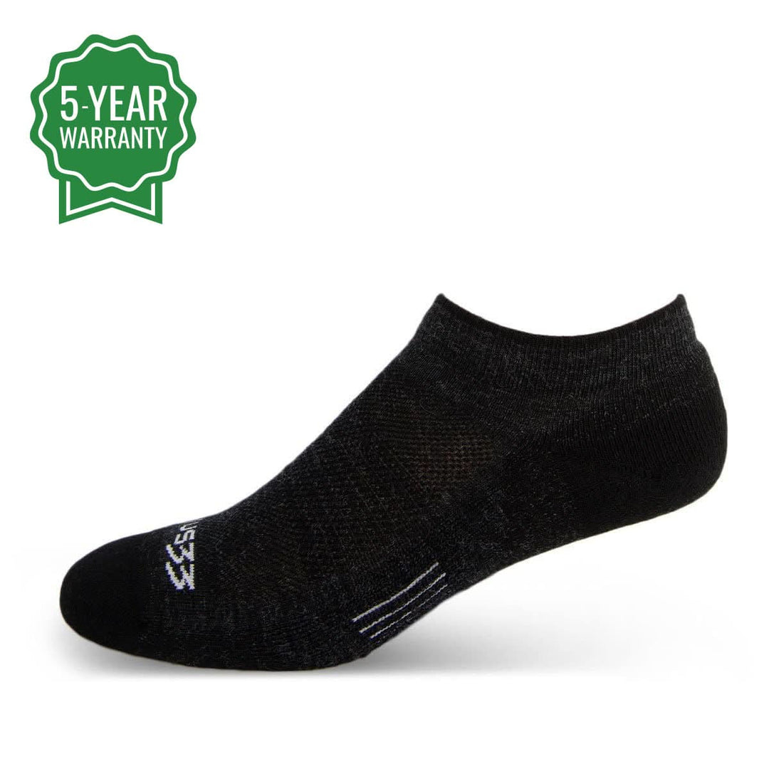 Mountain Heritage Micro Weight Full Cushion No Show Socks Black #color_black