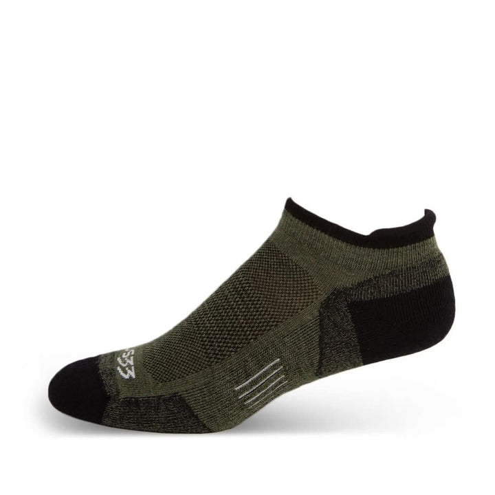 Mountain Heritage Micro Weight Full Cushion No Show Tab Socks  #color_olive-drab