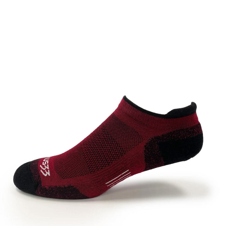 Mountain Heritage Micro Weight Full Cushion No Show Tab Socks  #color_true-red