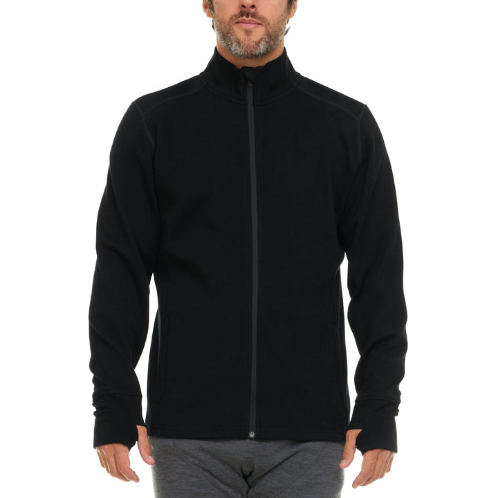 Expedition - Men's Wool Full Zip Wilderness - Minus33 Merino Wool Clothing#color_black