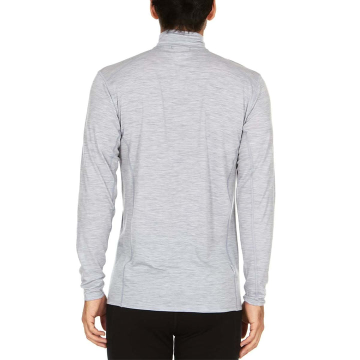 Woolverino Men's microweight merino wool 1/4 quarter zip active top #color_ash-gray