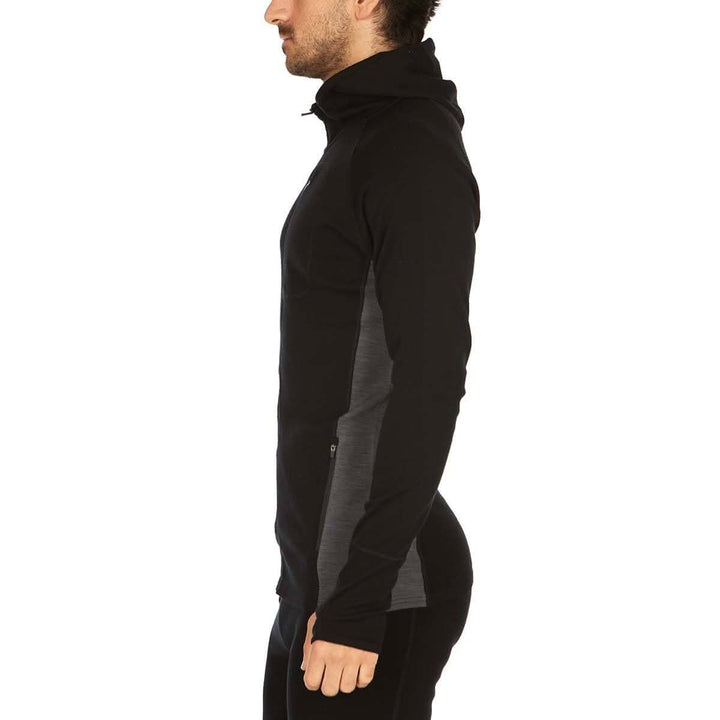 mens Midweight merino Wool Full Zip hoody. athletic merino winter hoodie