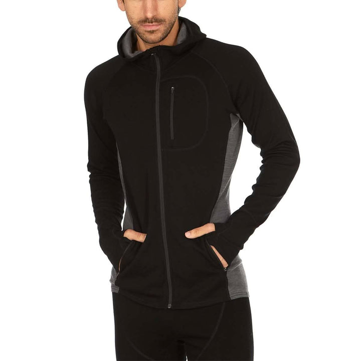 mens Midweight merino Wool Full Zip hoody. athletic merino winter hoodie